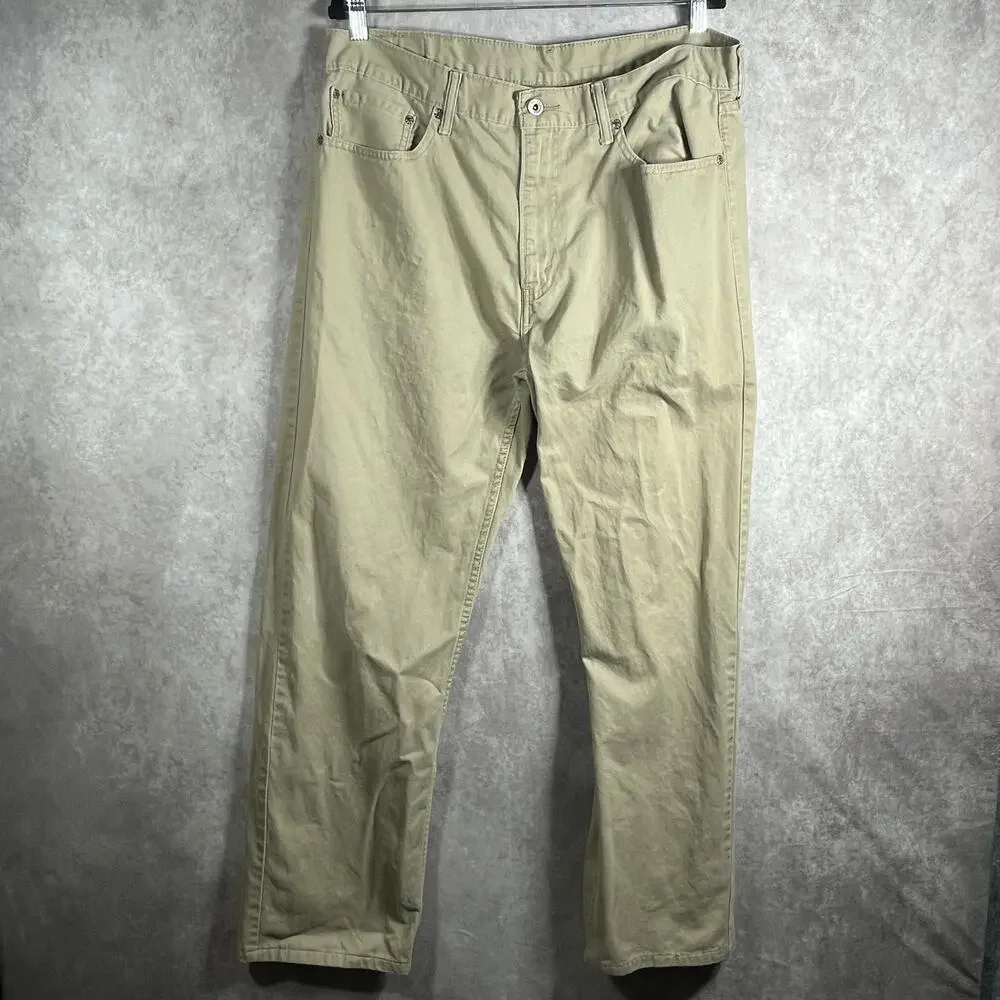 Levi's 505 Pants Mens Size 38X34‎ Brown Denim Regular Fit Straight Leg Casual